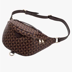 triangle checkered bum bag + matching wallet